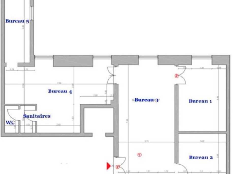 Location bureaux 90 m² non divisibles