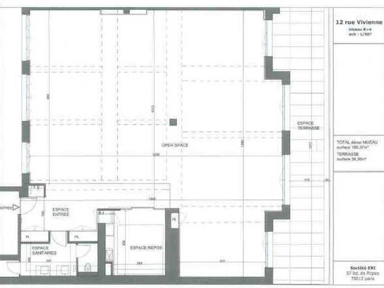Location bureaux 167 m² non divisibles