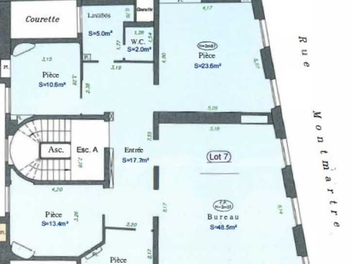 Location bureaux 128 m² non divisibles