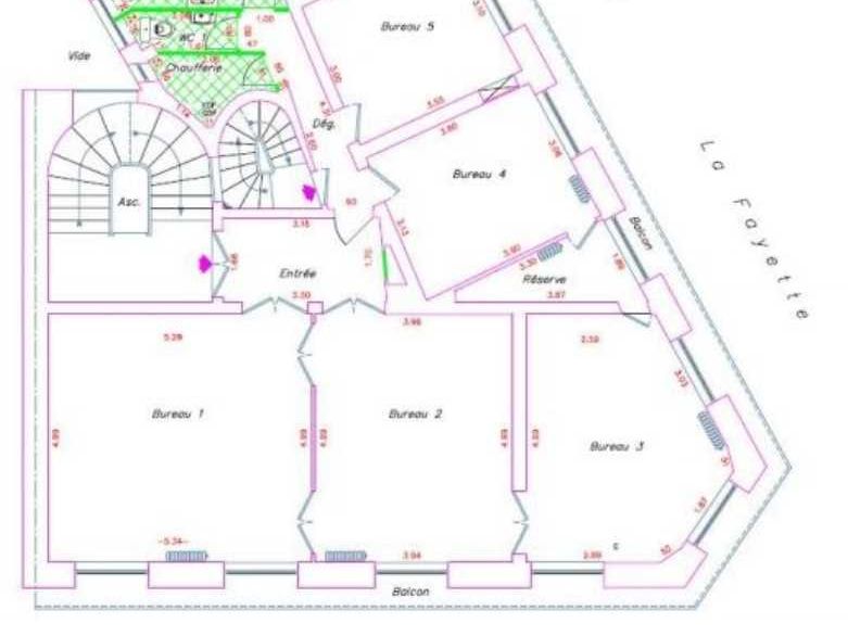 Location bureaux 110 m² non divisibles