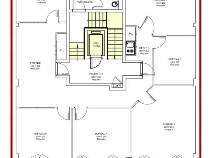 Location bureaux 147 m² non divisibles
