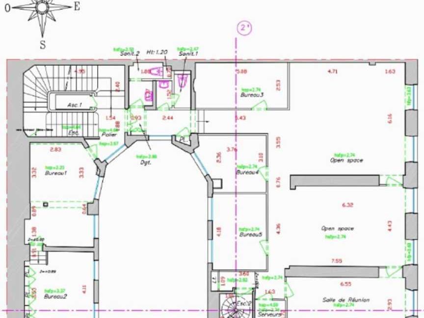 Location bureaux 162 m² non divisibles