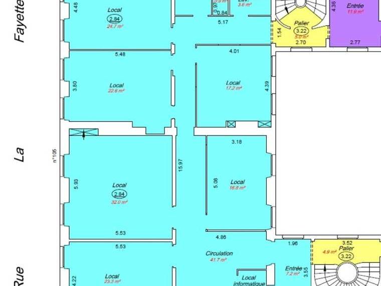 Location bureaux 205 m² non divisibles