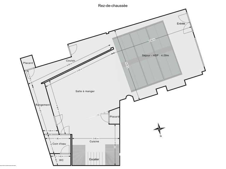Location bureaux 165 m² non divisibles