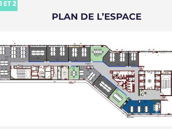 Bureaux fermé Coworking bureaux 695 m² non divisibles