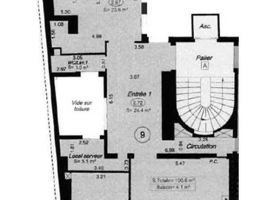 Location bureaux 101 m² non divisibles