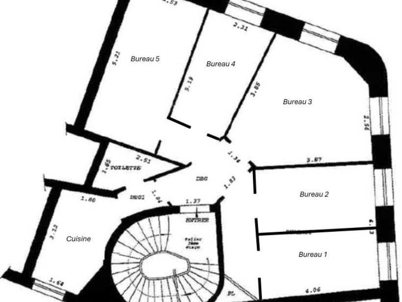 Location bureaux 75 m² non divisibles