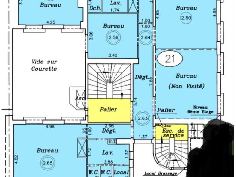 Location bureaux 130 m² non divisibles