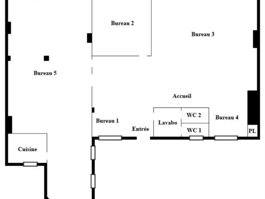 Location bureaux 184 m² non divisibles