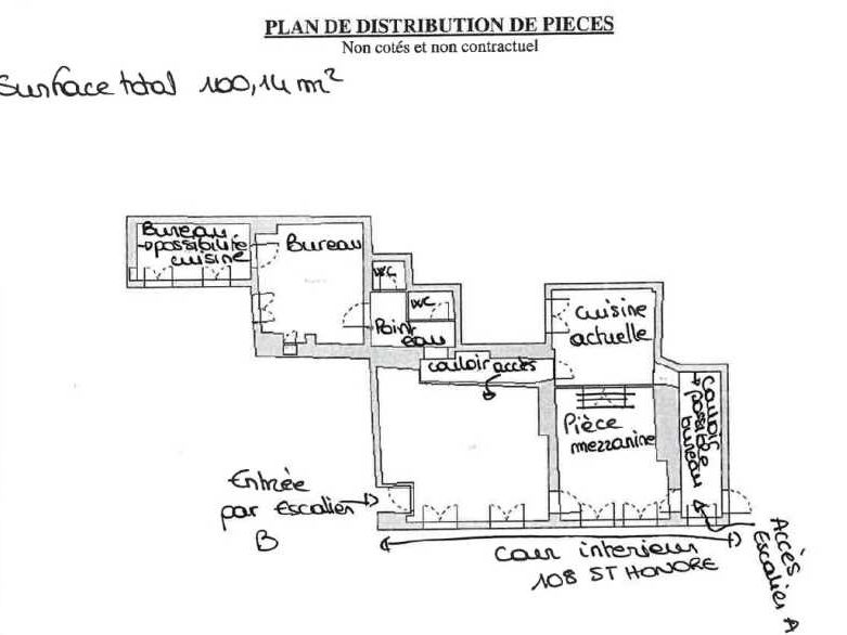Location bureaux 100 m² non divisibles