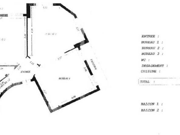 Location bureaux 66 m² non divisibles