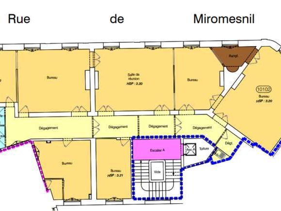 Location bureaux 243 m² non divisibles