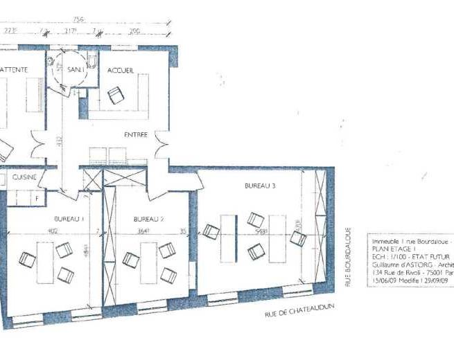 Location bureaux 108 m² non divisibles