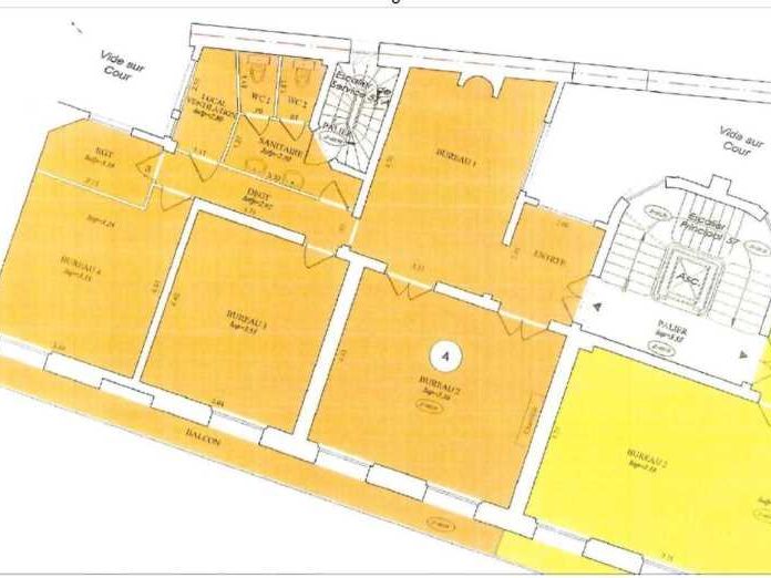 Location bureaux 107 m² non divisibles