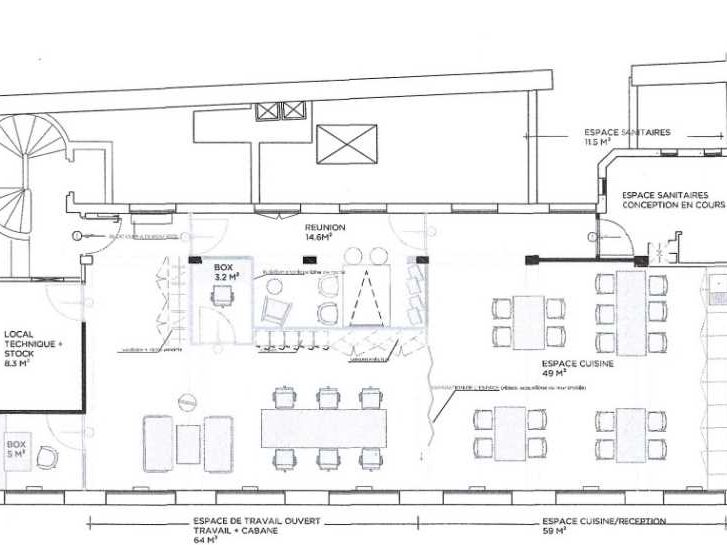 Location bureaux 132 m² non divisibles