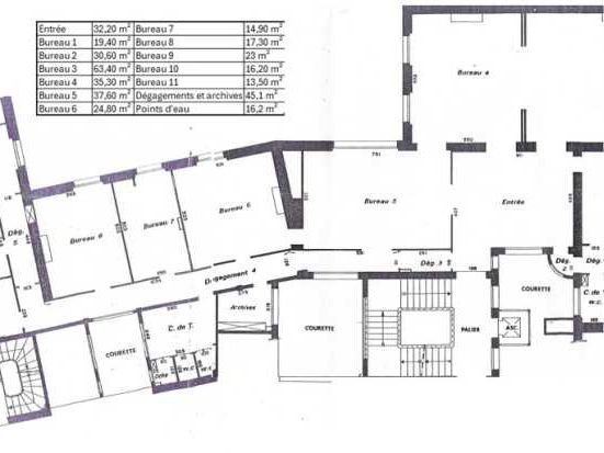 Location bureaux 389 m² non divisibles
