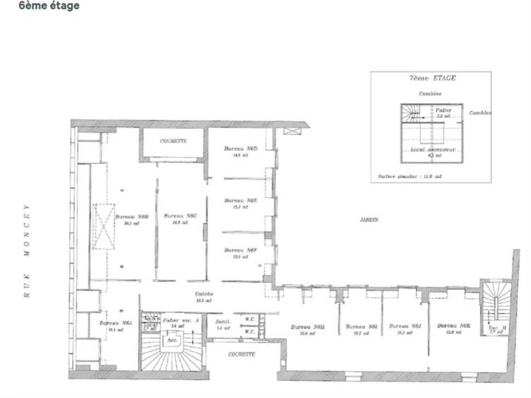 Location bureaux 247 m² non divisibles