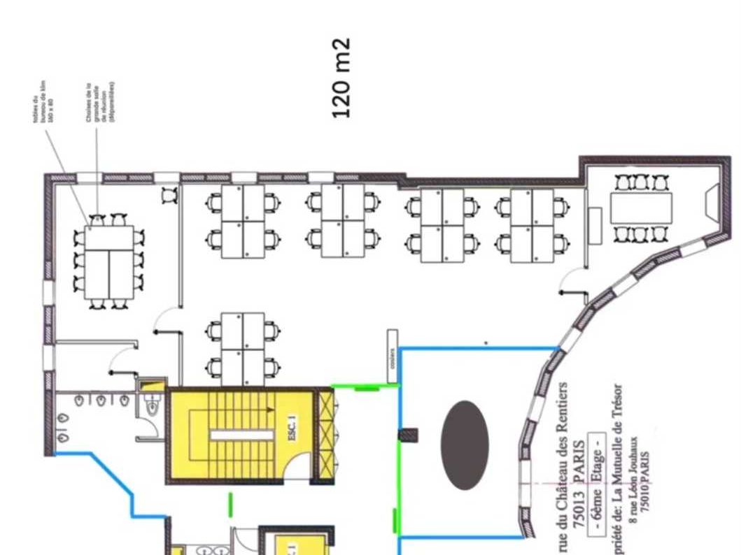 Location bureaux 120 m² non divisibles