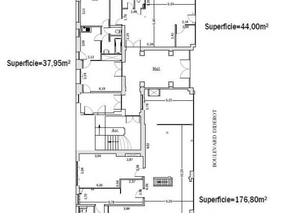Vente bureaux 213 m² non divisibles