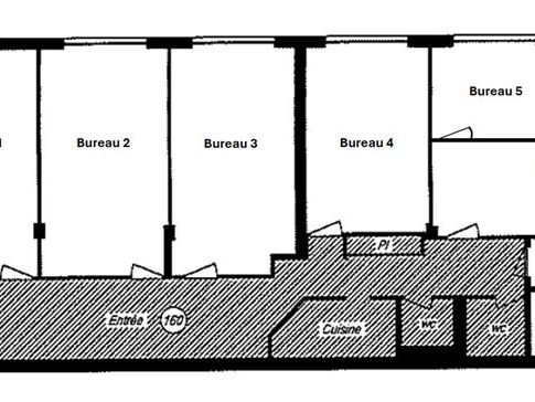 Location bureaux 141 m² non divisibles