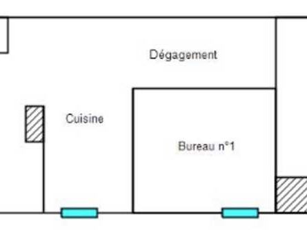 Location bureaux 68 m² non divisibles