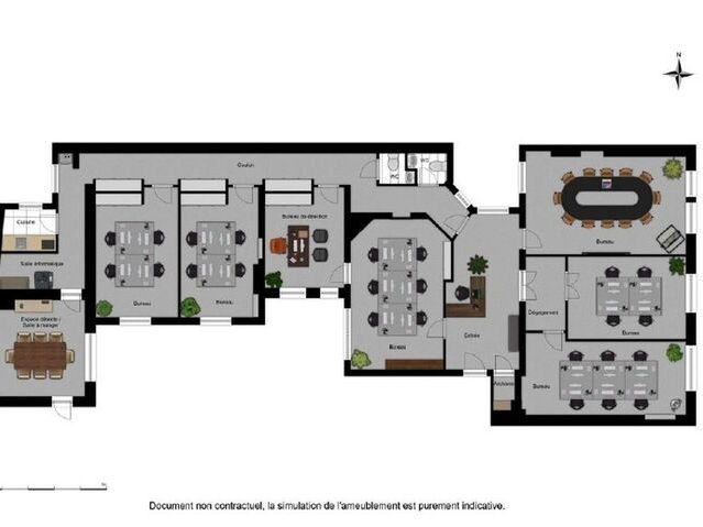Location bureaux 217 m² non divisibles