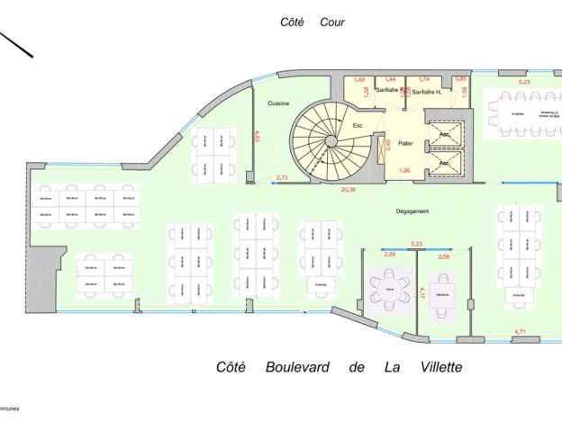 Bureaux fermé Coworking bureaux 253 m² non divisibles