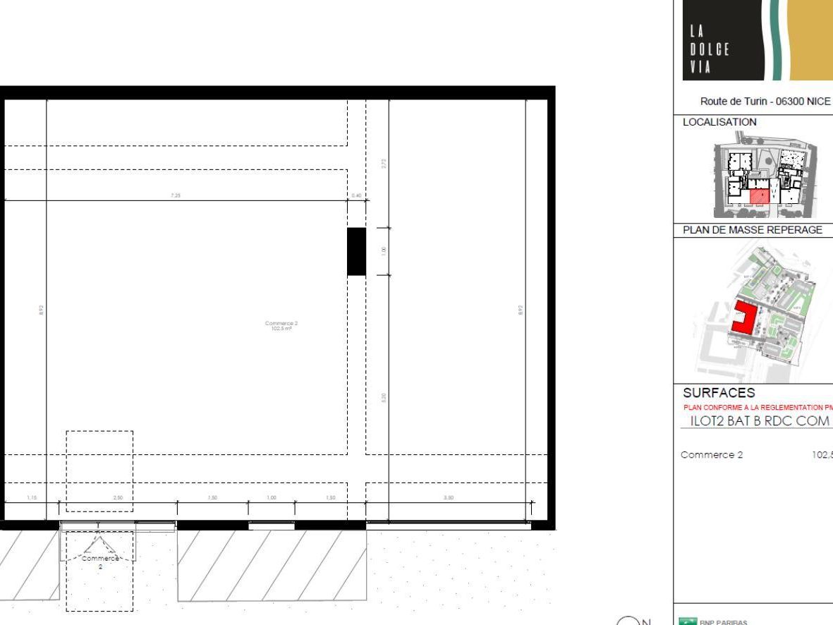 Vente Local commercial 102.5 m² non divisibles 06300 Nice