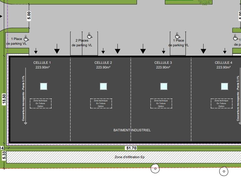 Location local 892.00 m² à BRETTEVILLE SUR ODON