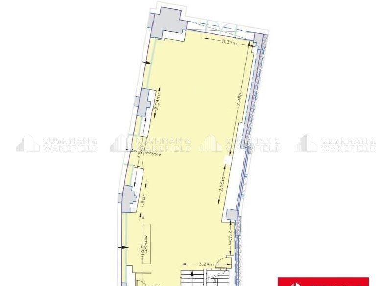 Location locaux commerciaux 374 m² non divisibles