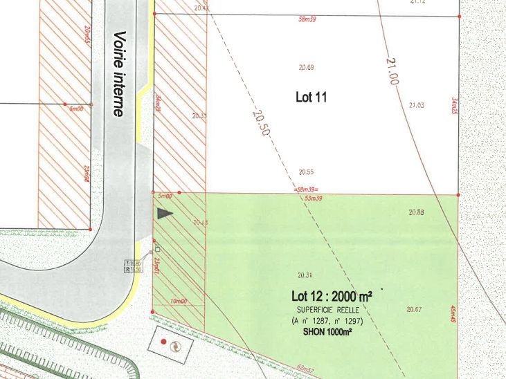 Vente terrain 2000 m² non divisibles