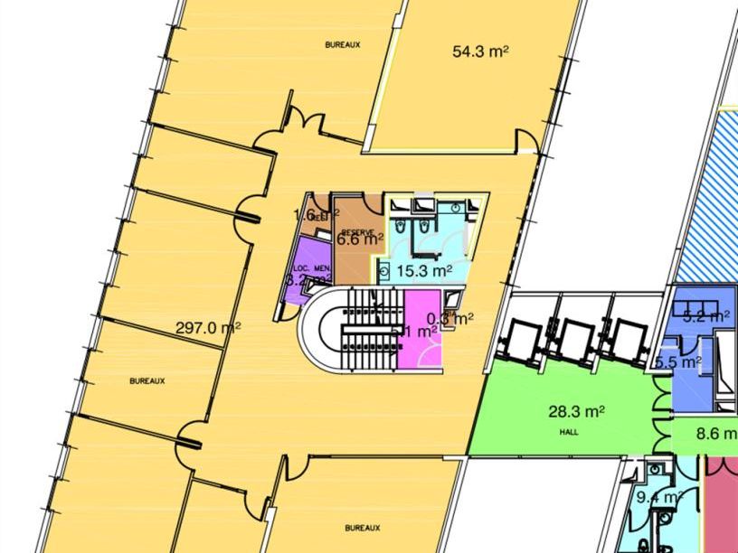 Location bureaux 350 m² non divisibles
