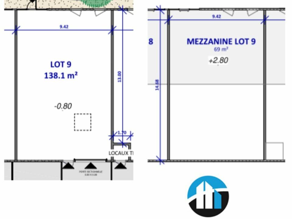 Location local professionnel 207.1 m² non divisibles