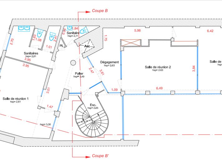 Location Bureaux 132 m² non divisibles