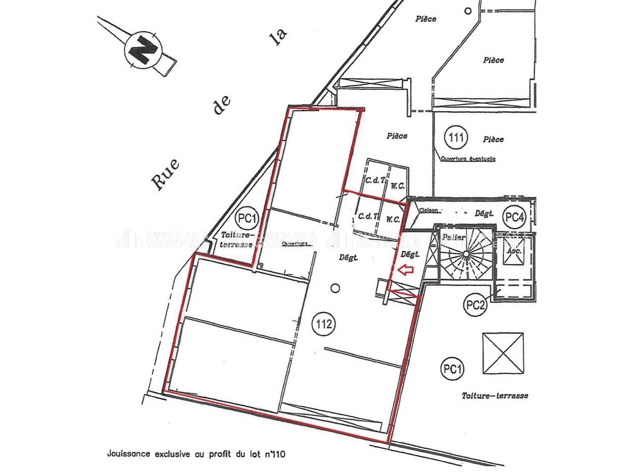 Location bureaux 121 m² non divisibles
