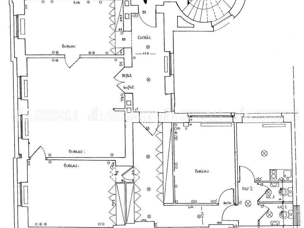 Location bureaux 117 m² non divisibles