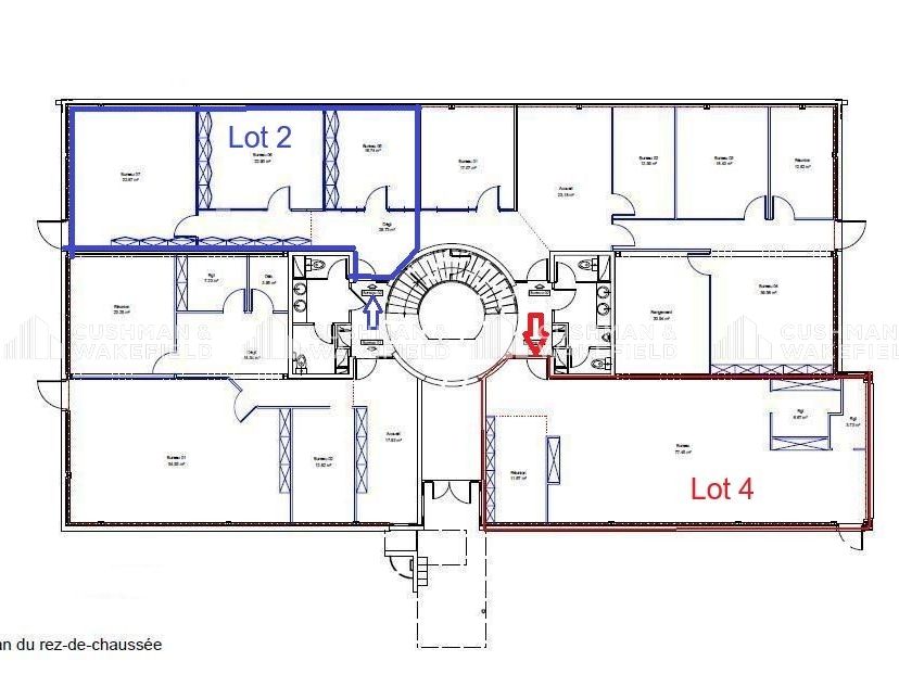 Vente bureaux 619 m² divisibles à partir de 91 m²