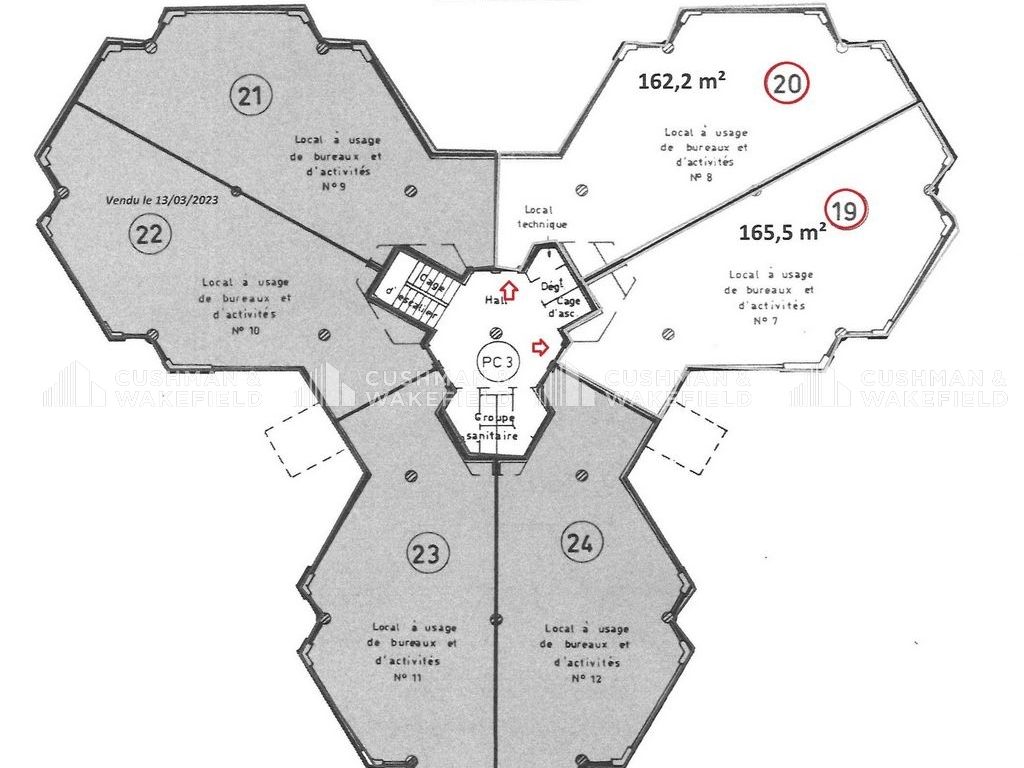 Vente bureaux 328 m² non divisibles