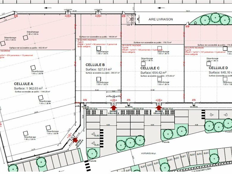 Cellules commerciales à louer