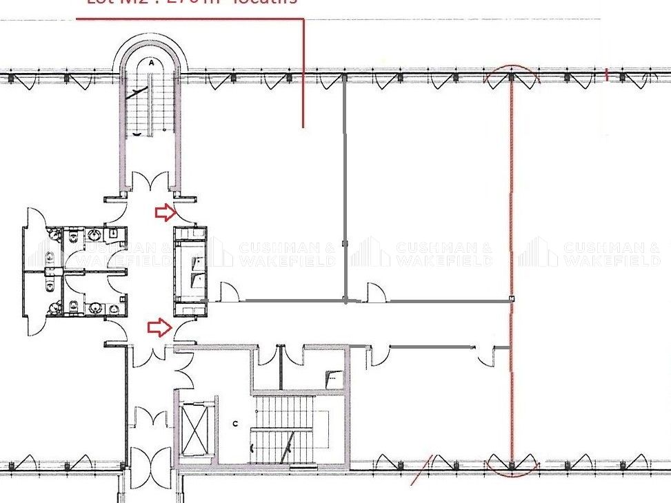 Location bureaux 276 m² non divisibles