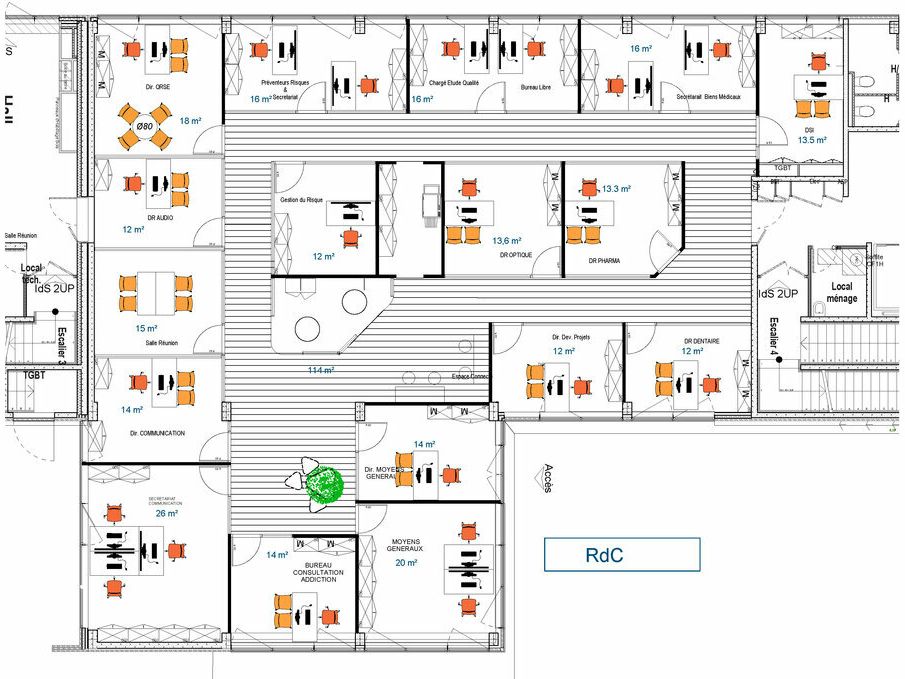Location bureaux 395.55 m² non divisibles