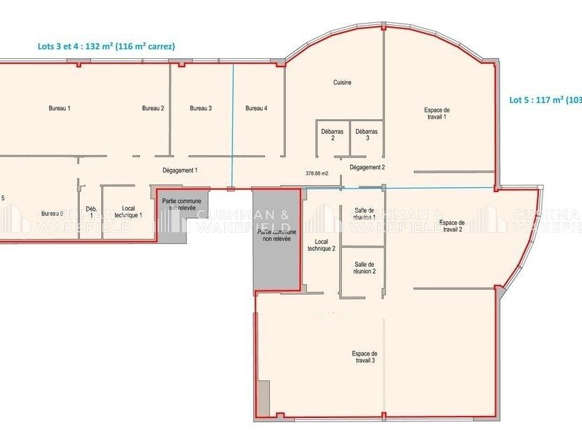 Vente bureaux 249 m² divisibles à partir de 117 m²