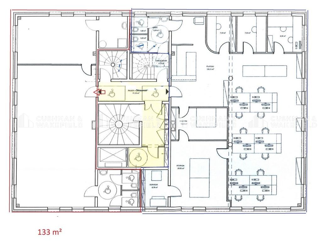 Location bureaux 277 m² divisibles à partir de 60 m²