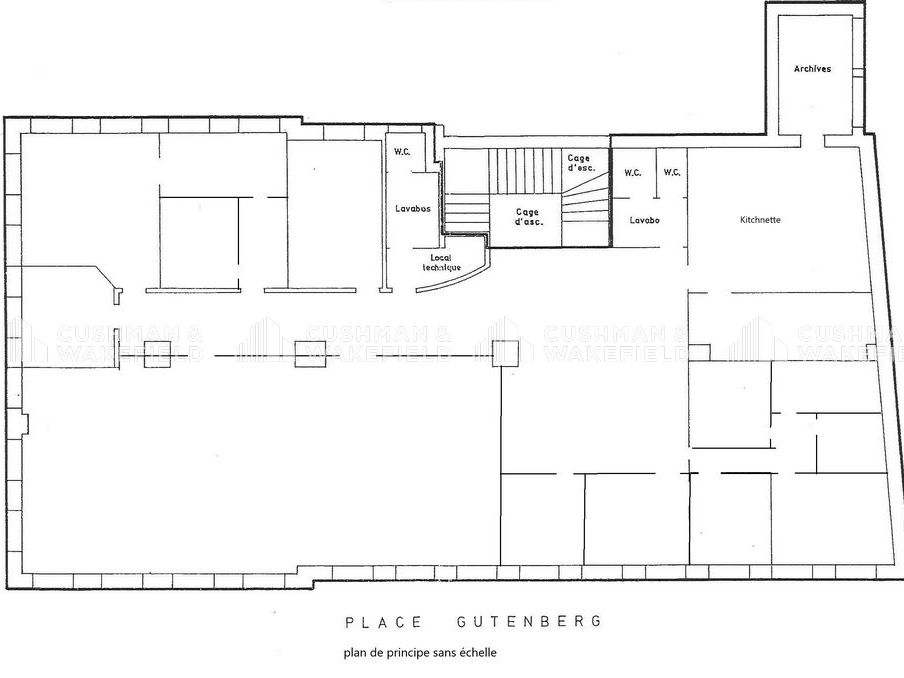 Location bureaux 378 m² non divisibles