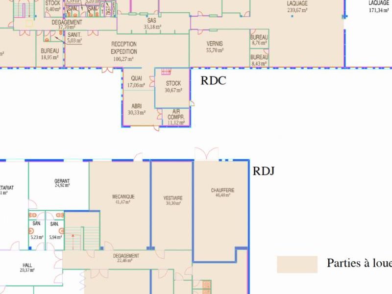 Location entrepôts 980 m² non divisibles