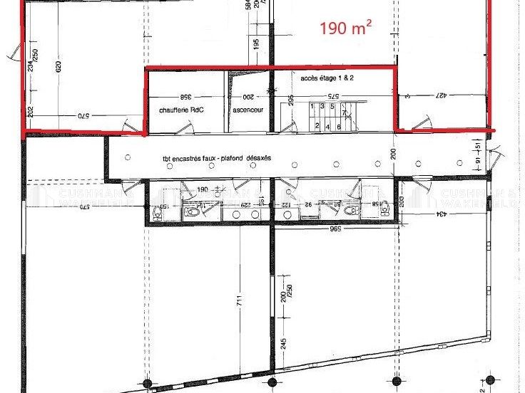 Location bureaux 386 m² divisibles à partir de 190 m²