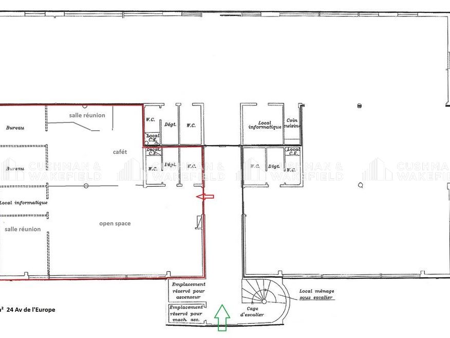 Location bureaux 165 m² non divisibles