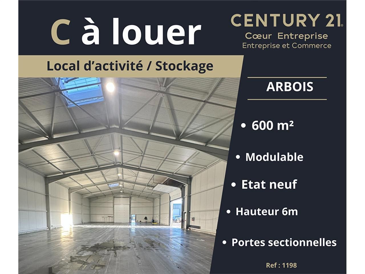 Location local 600.00 m² à ARBOIS