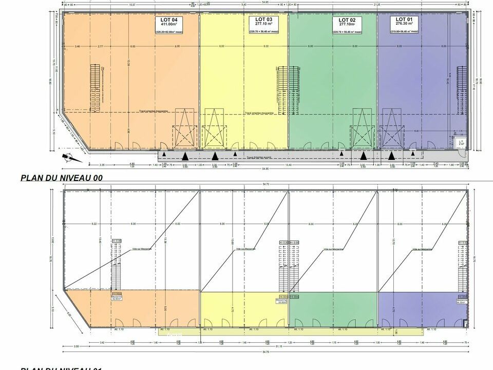 Vente local d''activites 1240 m² divisibles à partir de 276 m²