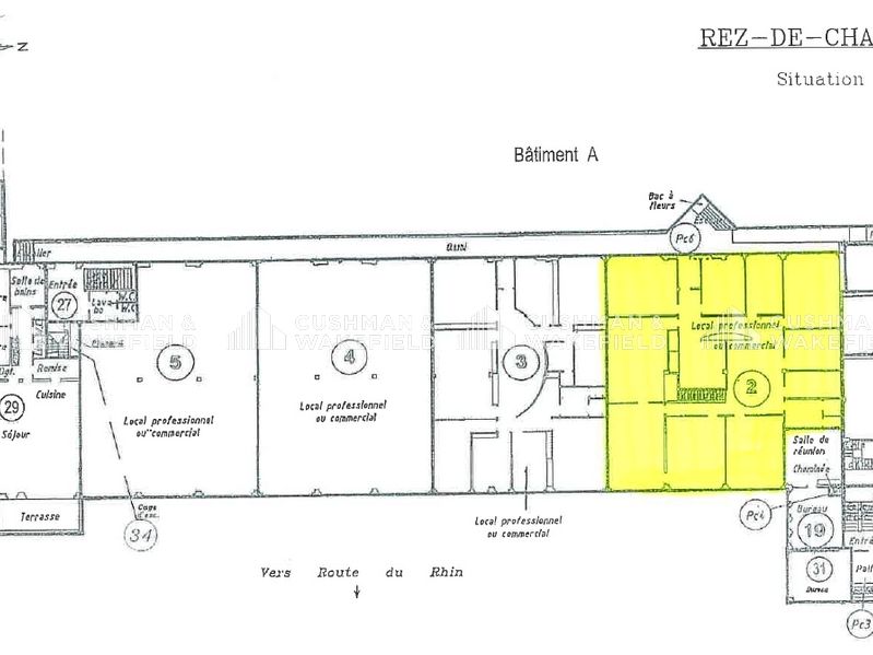 Location bureaux 489 m² non divisibles